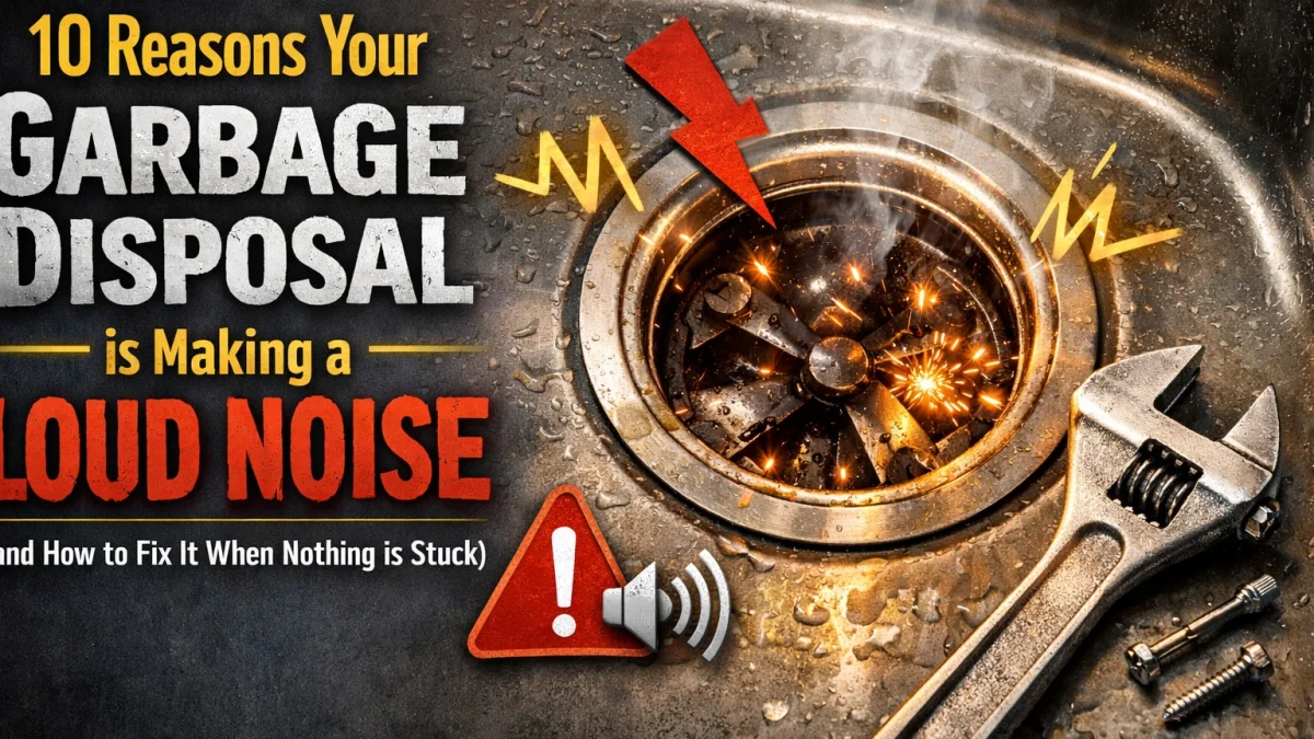 Garbage disposal broken and making loud noise in a stainless steel sink