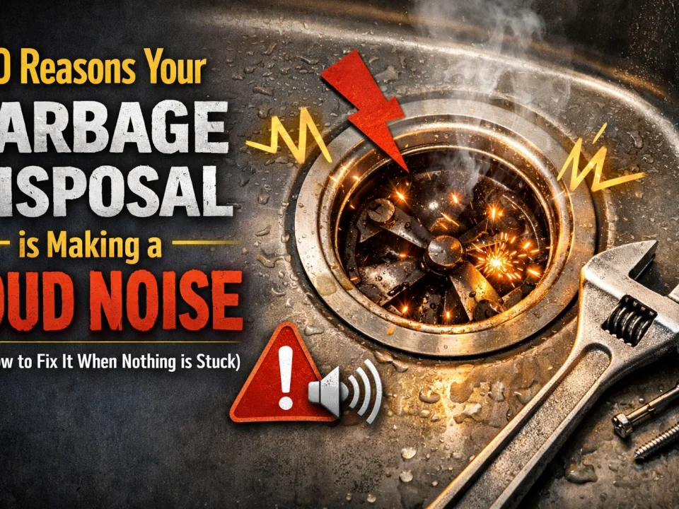 Garbage disposal broken and making loud noise in a stainless steel sink